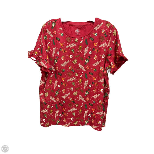 Top Short Sleeve By Disney In Red, Size: Xl
