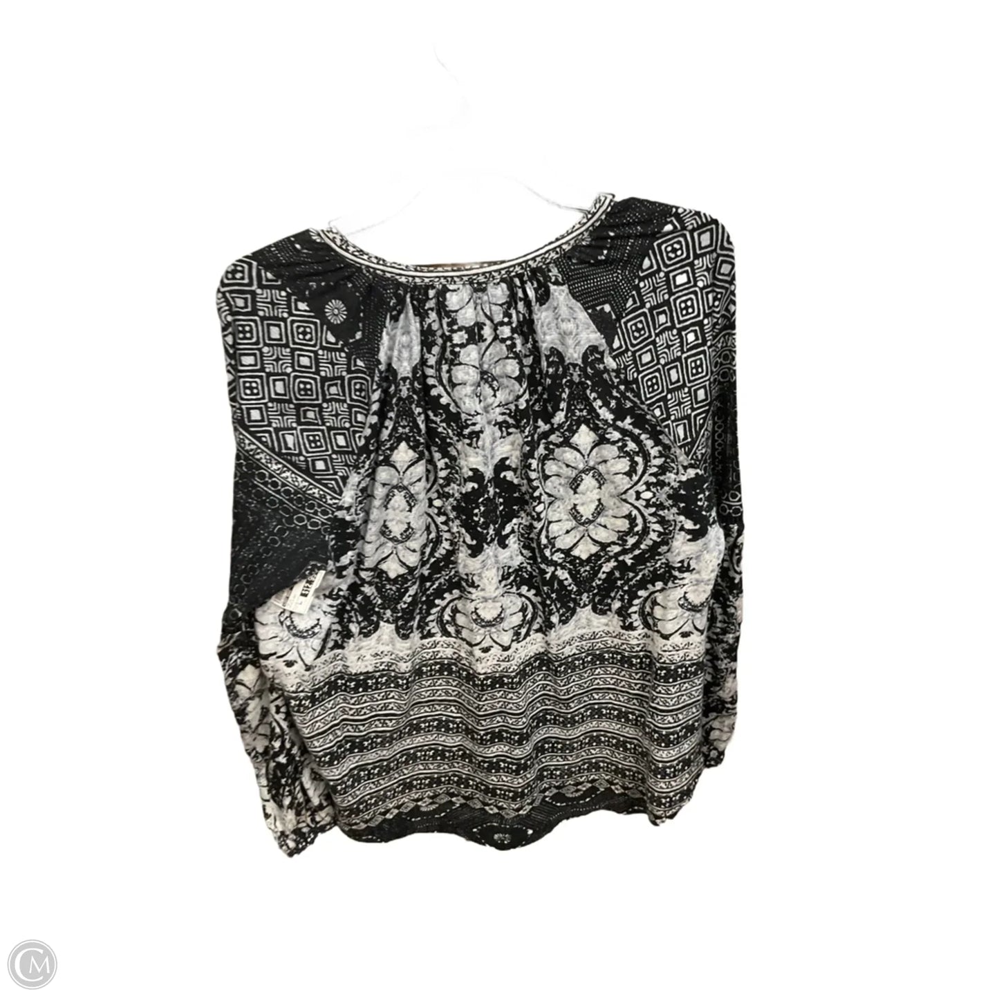 Top Long Sleeve By Lucky Brand In Black & Grey