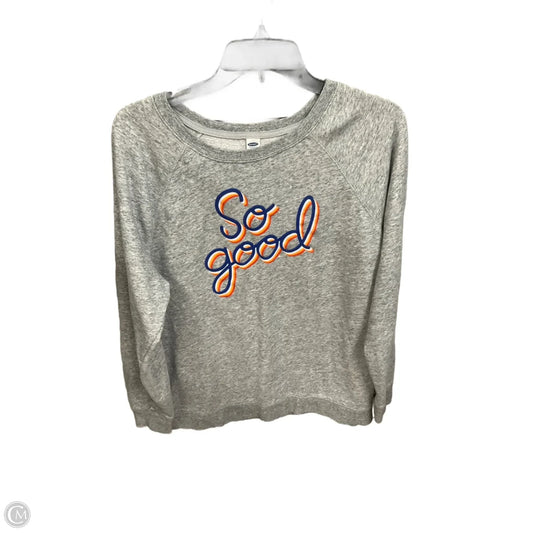 Sweatshirt Collar By Old Navy In Grey, Size: L