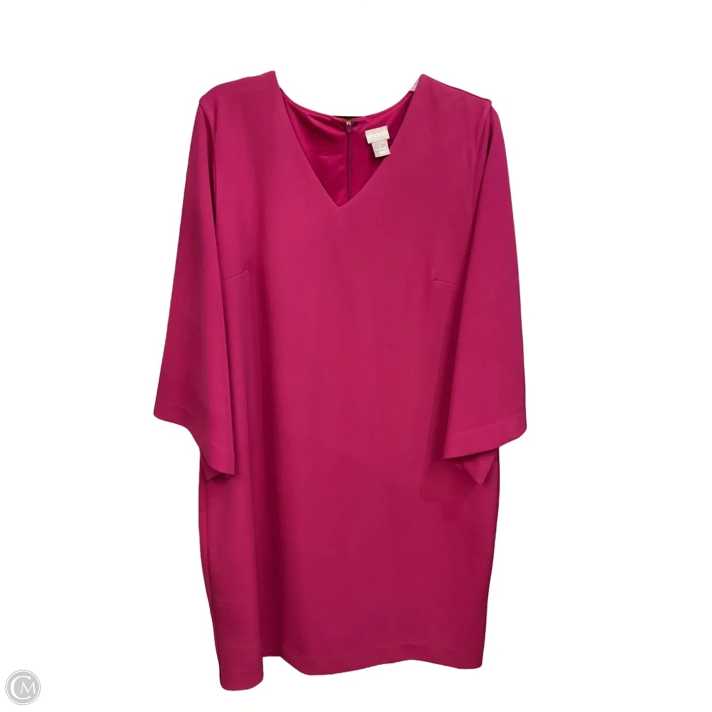 Dress Casual Midi By Chicos In Pink, Size: Xl