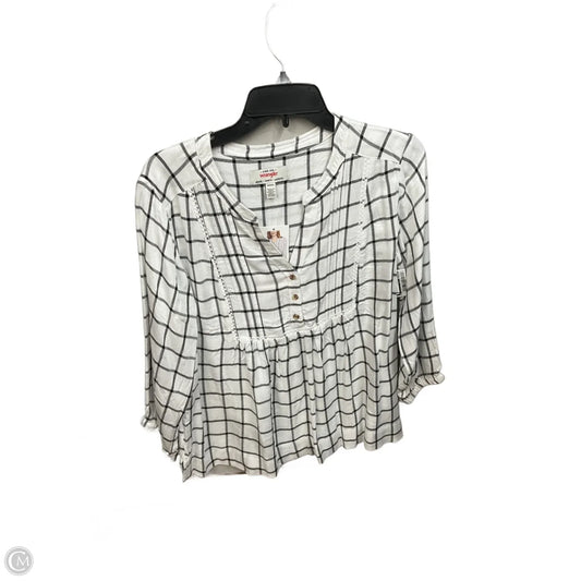 Top Long Sleeve By Wrangler In Black & White, Size: M