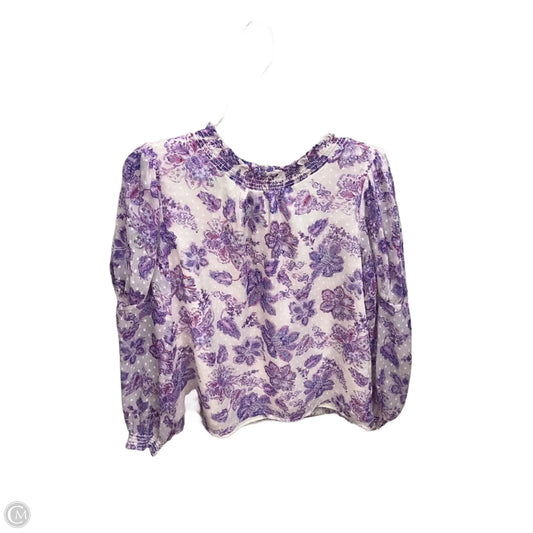 Blouse Long Sleeve By Loft In Purple, Size: M