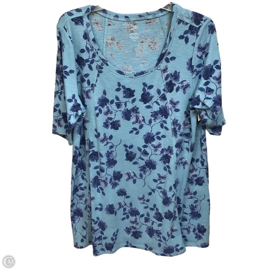 Top Short Sleeve By J. Jill In Floral Print, Size: L