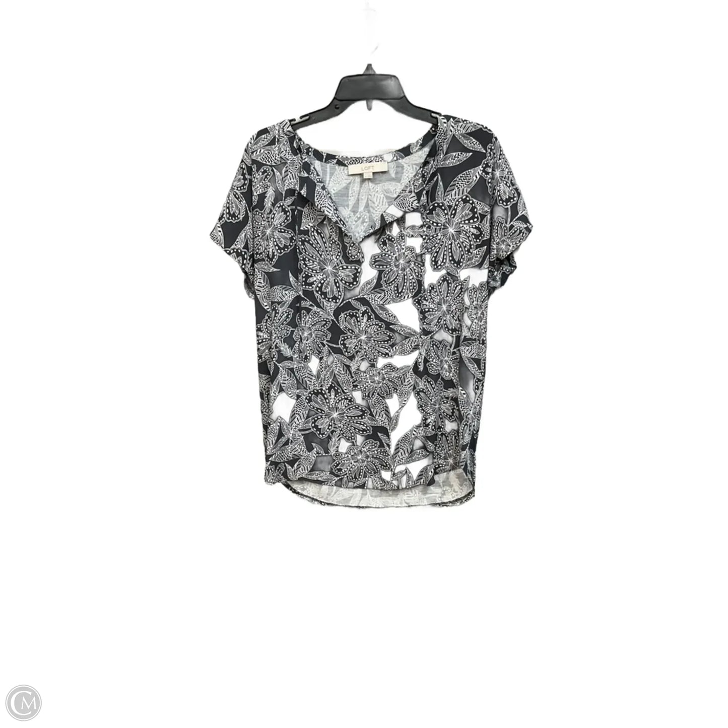 Top Short Sleeve By Loft In Floral Print, Size: M