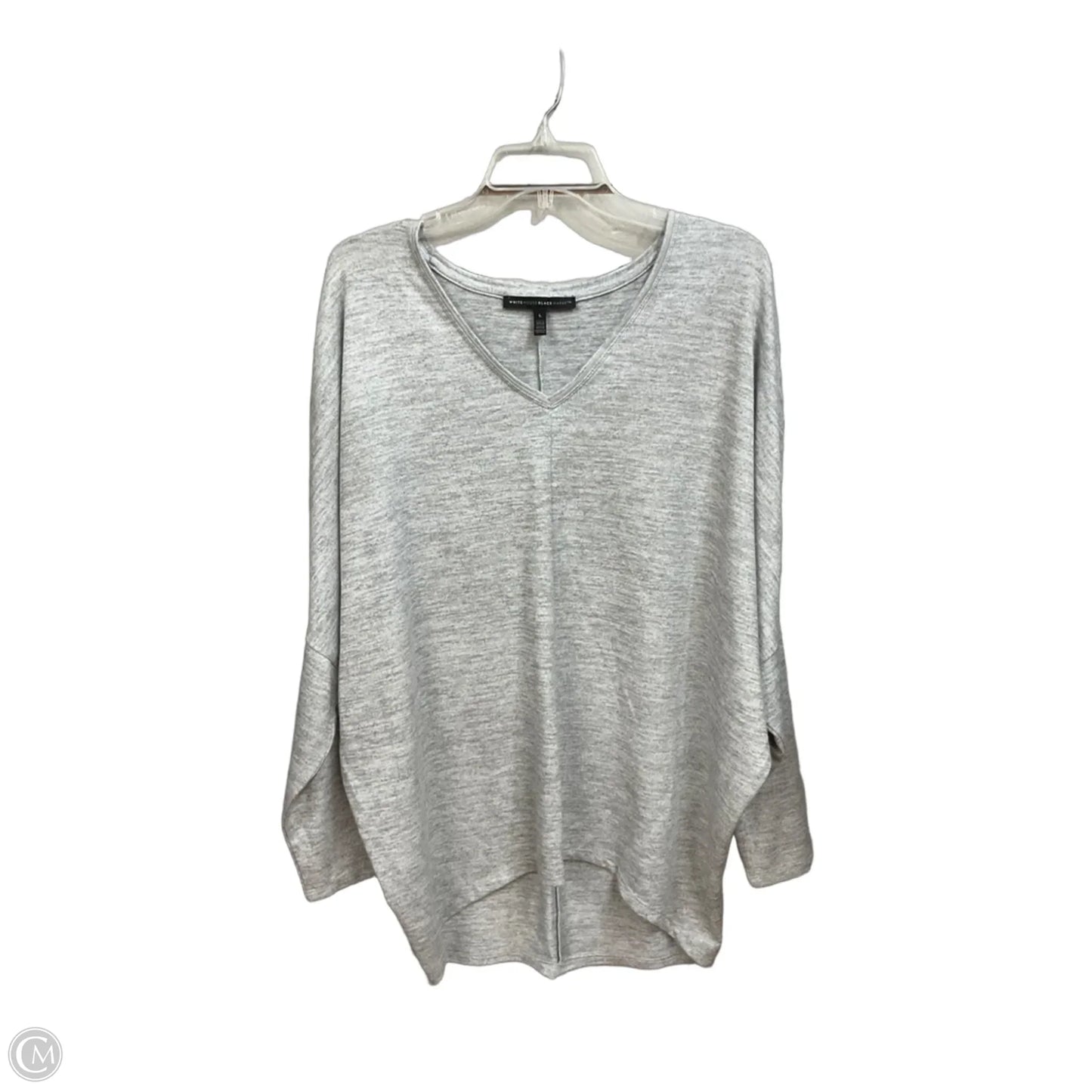 Top Long Sleeve Basic By White House Black Market In Grey, Size: L