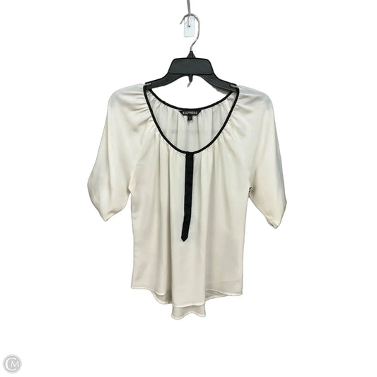 Blouse 3/4 Sleeve By Express In White, Size: S