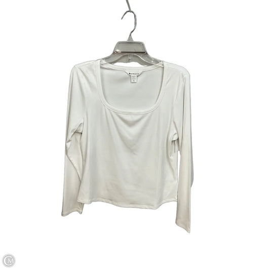 Athletic Top Long Sleeve Collar By Athleta In White, Size: Xl