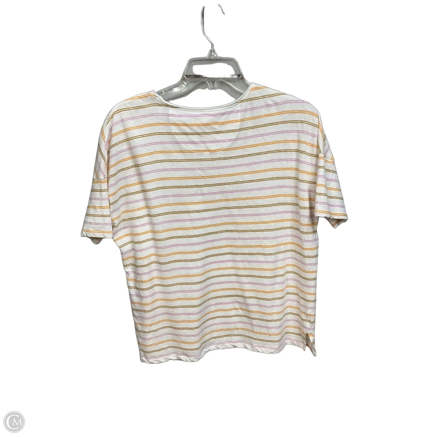 Top Short Sleeve By Madewell In Striped Pattern, Size: S