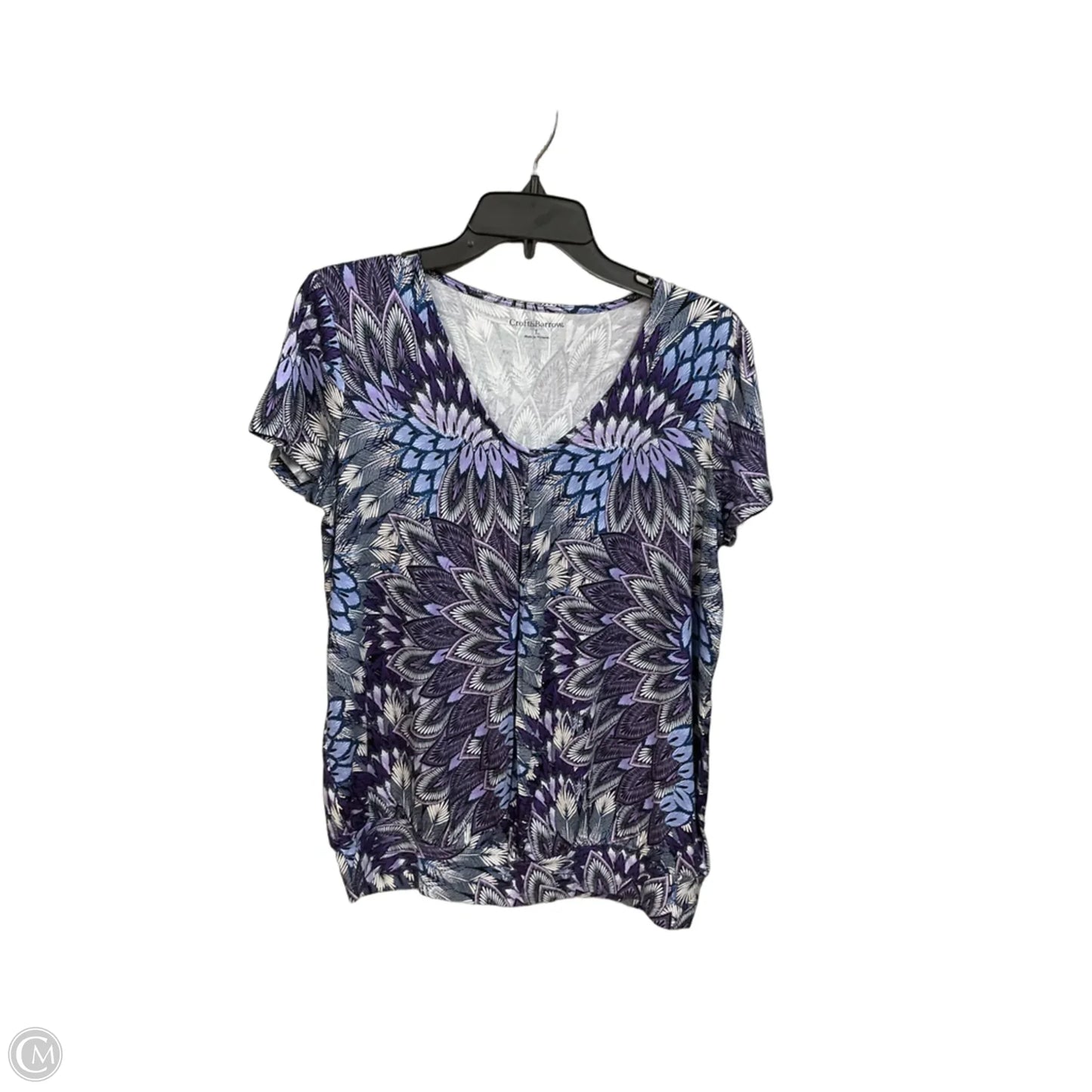 Top Short Sleeve By Croft And Barrow In Blue, Size: L