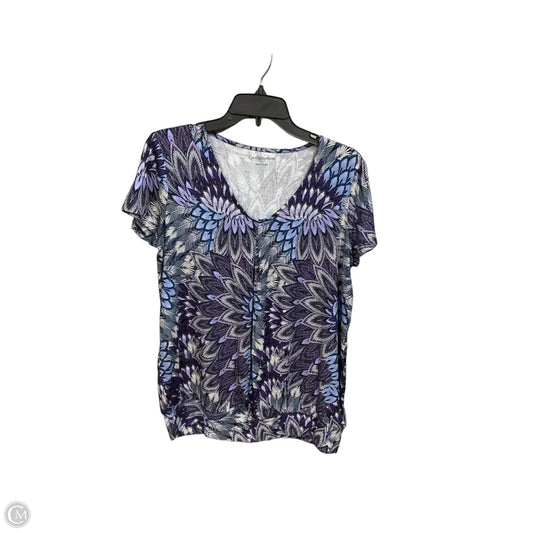 Top Short Sleeve By Croft And Barrow In Blue, Size: L