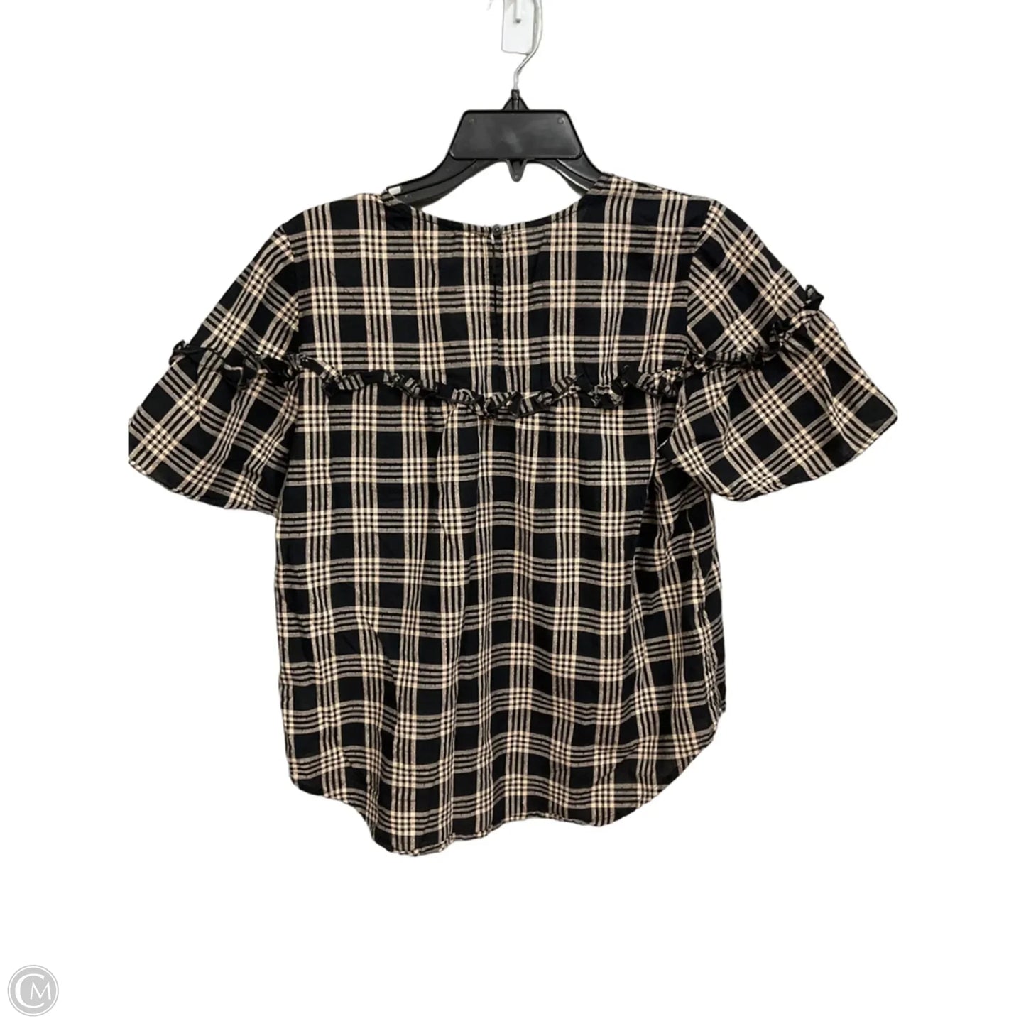 Top Short Sleeve By Madewell In Black & Tan, Size: S