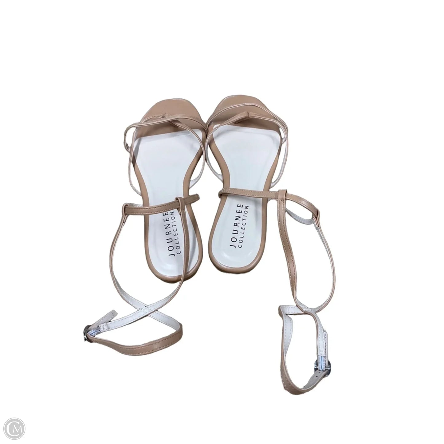 Sandals Flats By Journee In Tan, Size: 11