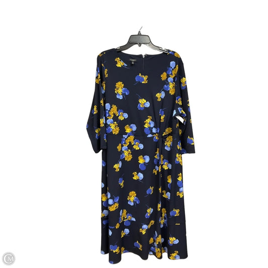 Dress Casual Midi By Talbots In Blue, Size: 2x