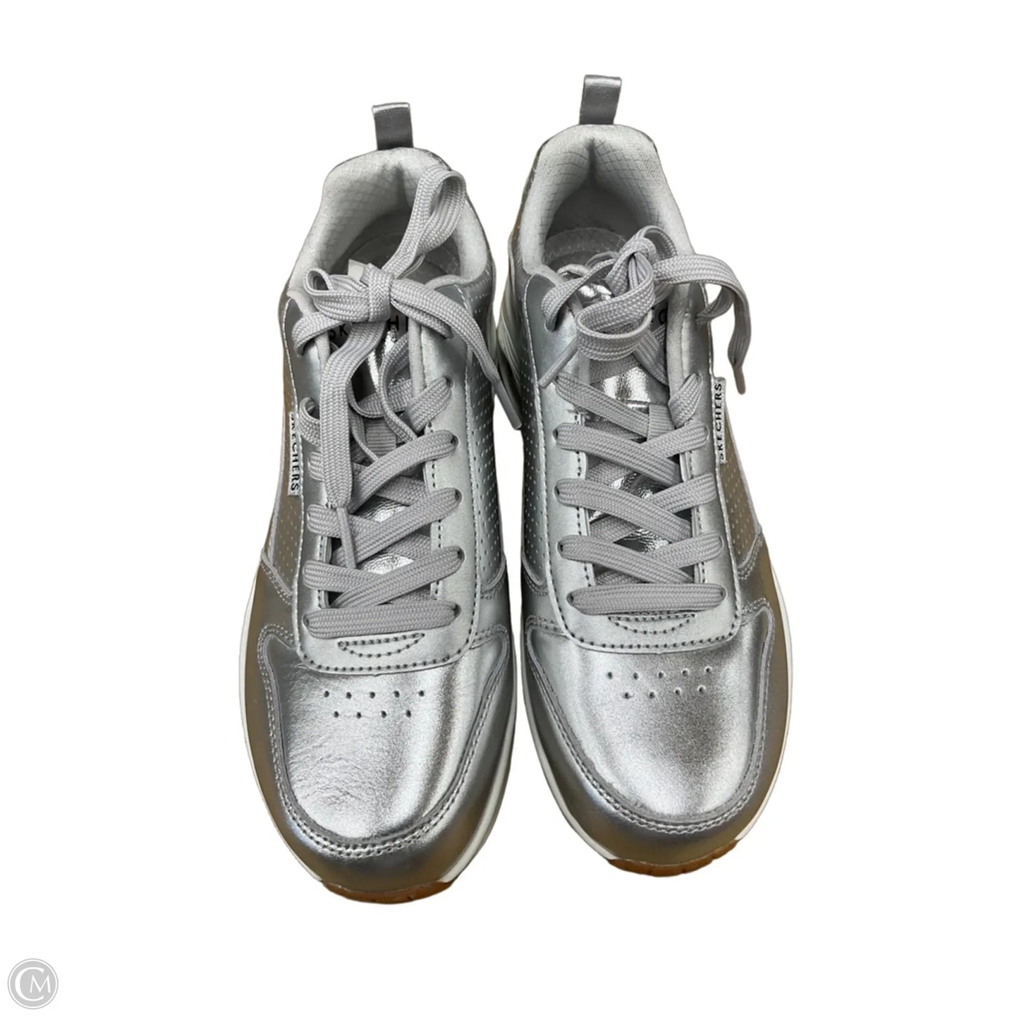 Shoes Sneakers By Skechers In Silver, Size: 8