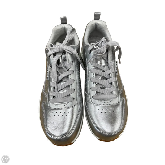 Shoes Sneakers By Skechers In Silver, Size: 8
