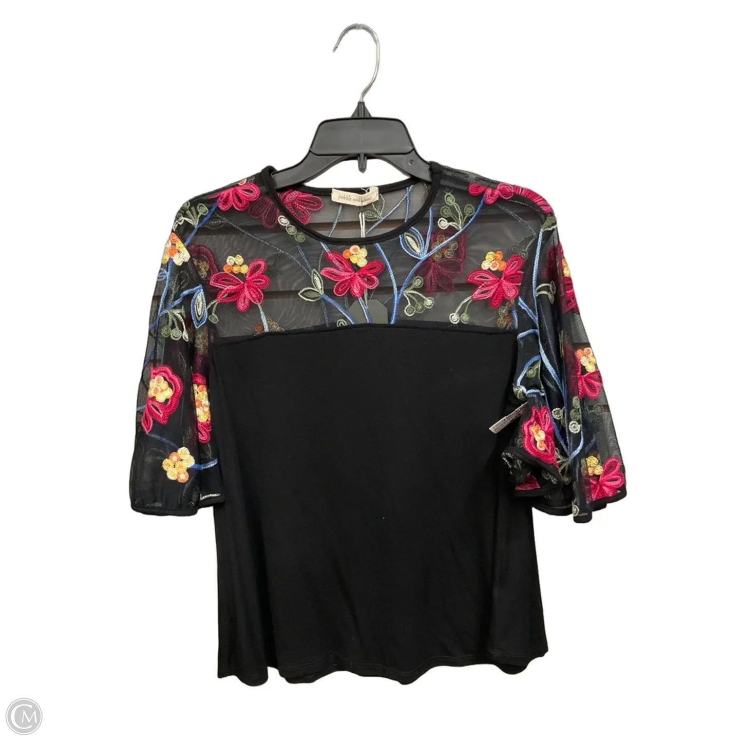 Top Short Sleeve By Pebble And Stone In Floral Print, Size: S