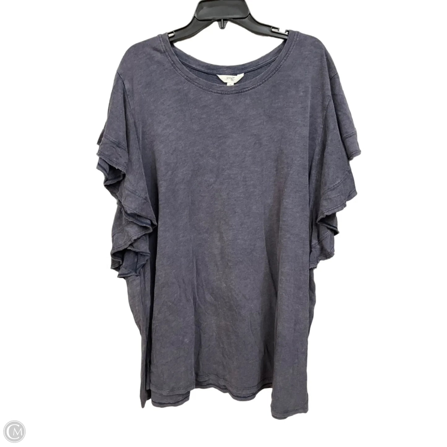 Top Short Sleeve By Terra & Sky In Grey, Size: 4x