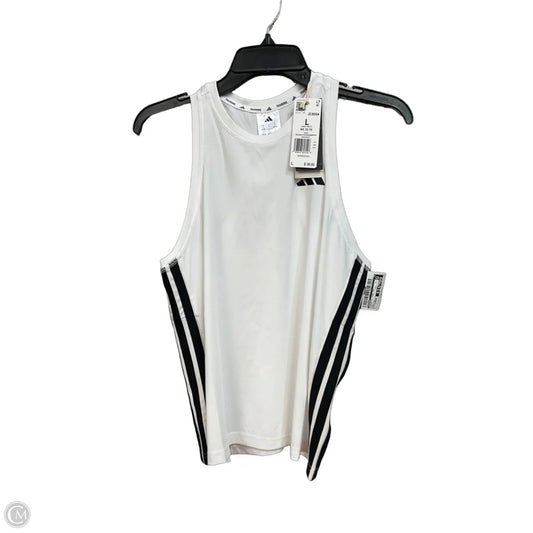 Athletic Tank Top By Adidas In White, Size: Large