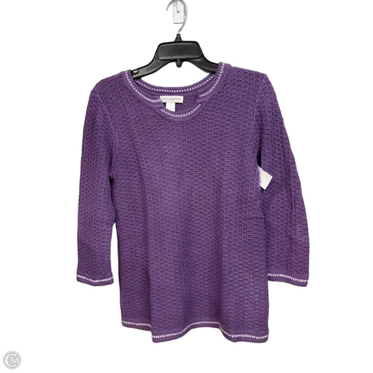 Top 3/4 Sleeve By Christopher And Banks In Purple, Size: S