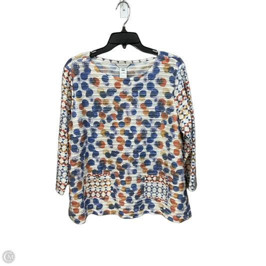 Top 3/4 Sleeve By Multiples In Multi-colored, Size: Xl
