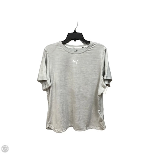 Athletic Top Short Sleeve By Puma In Grey, Size: Xl
