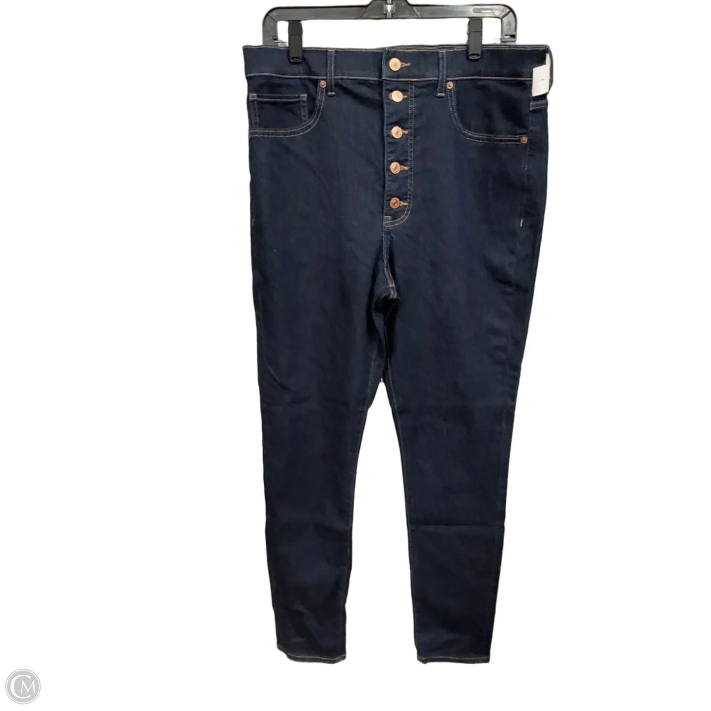 Jeans Skinny By Express In Blue Denim, Size: 14