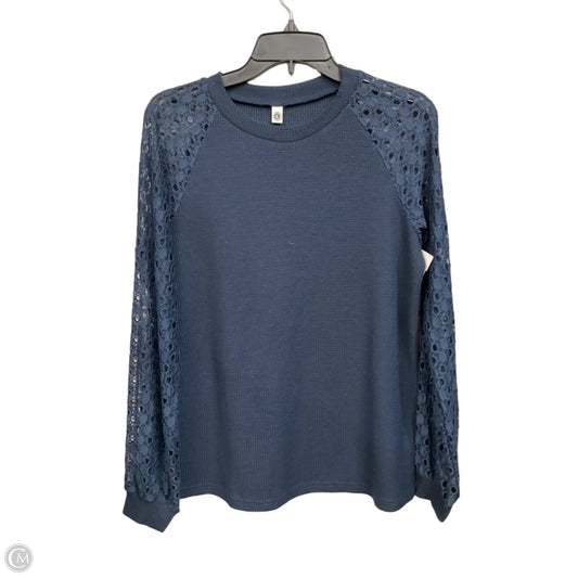 Top Long Sleeve By Cme In Blue, Size: L