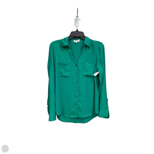 Blouse Long Sleeve By Express In Green, Size: S