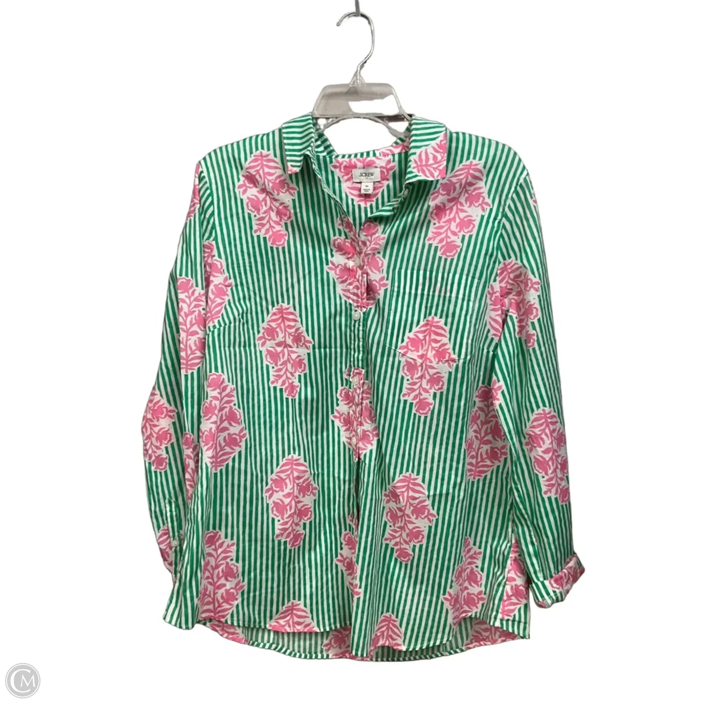 Top Long Sleeve By J. Crew In Green, Size: Xl