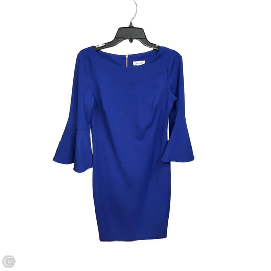 Dress Casual Midi By Calvin Klein In Blue, Size: M