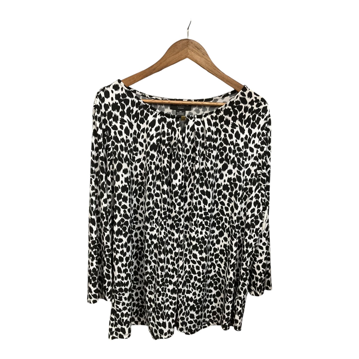 Top Long Sleeve By Liz Claiborne In Animal Print, Size: 3x