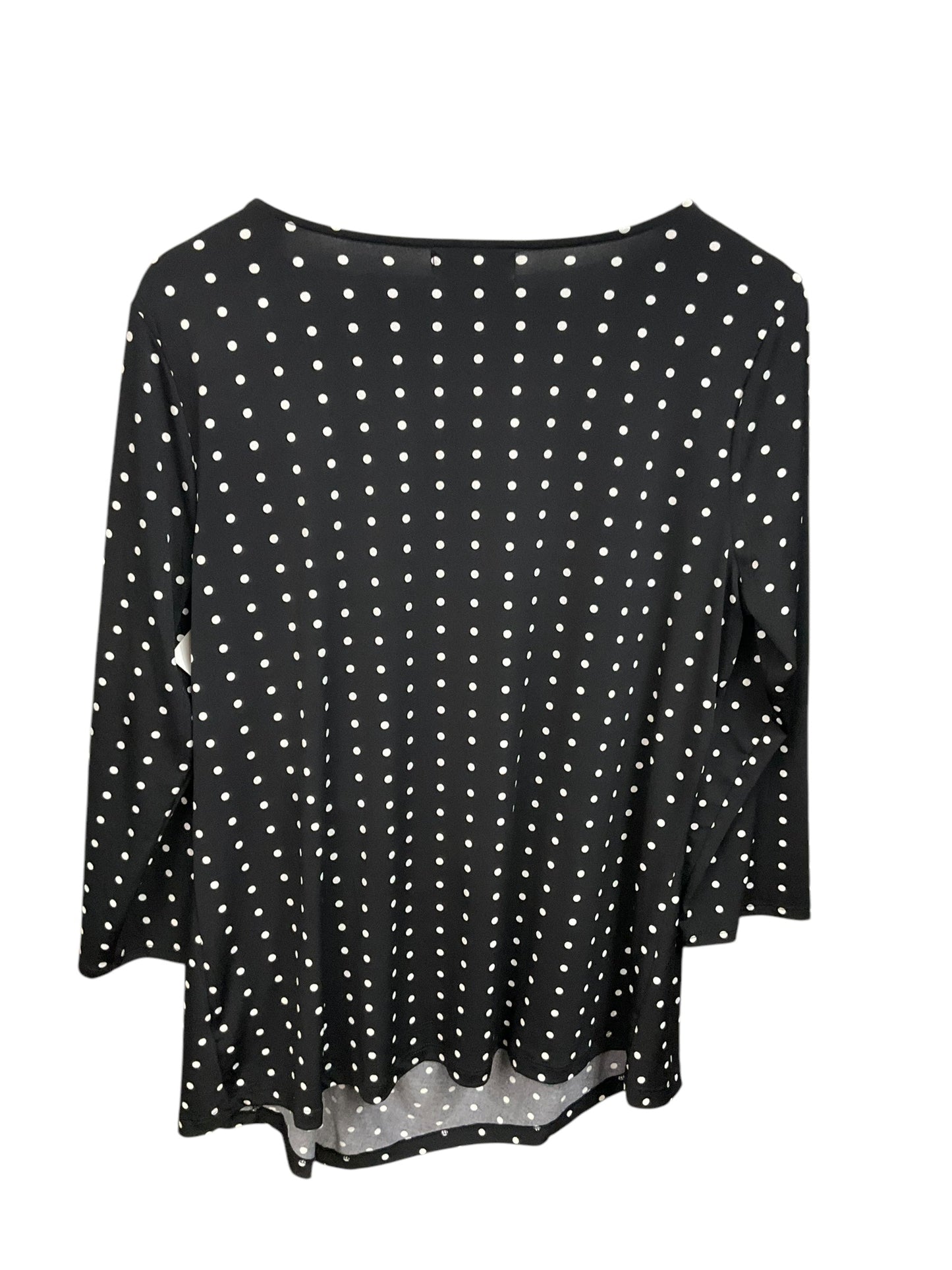 Top 3/4 Sleeve By Liz Claiborne In Polkadot Pattern, Size: L