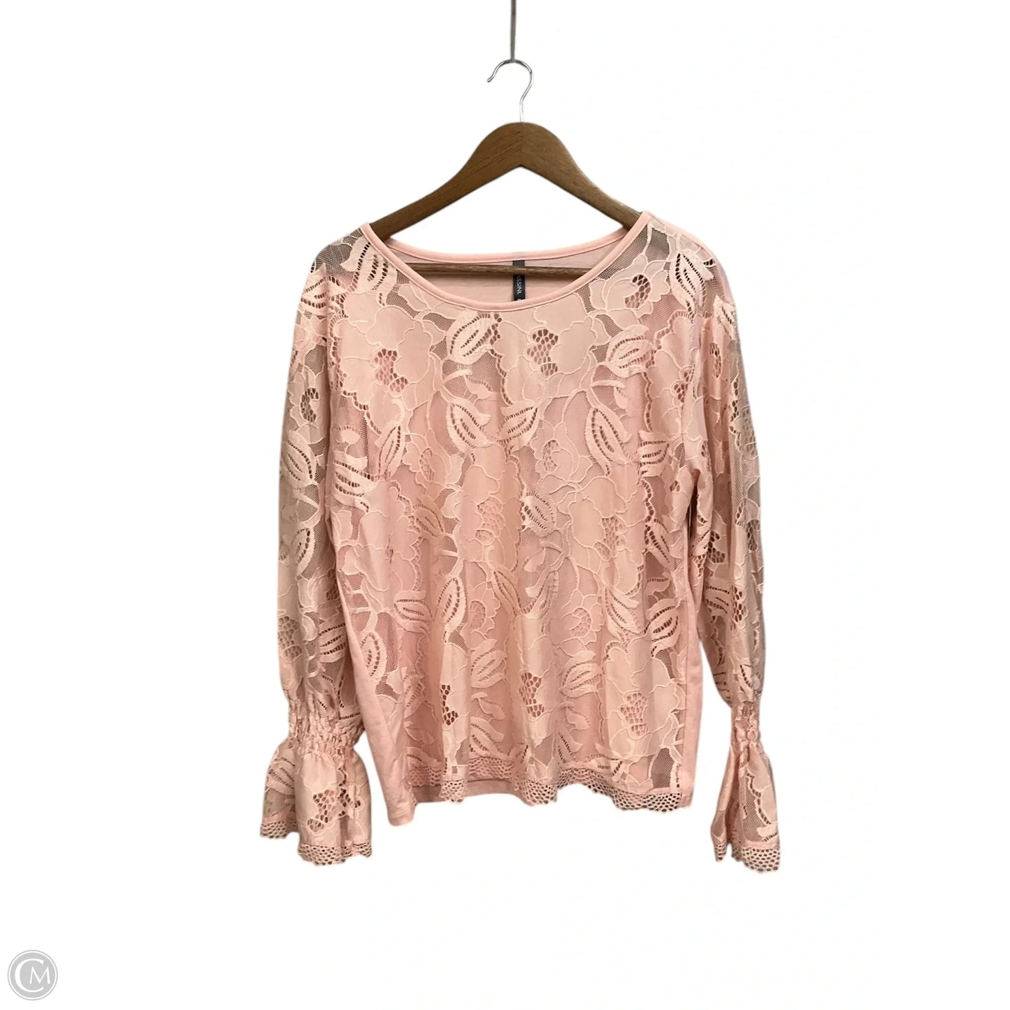 Blouse Long Sleeve By Massini In Pink, Size: Xl
