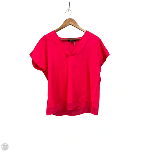 Blouse Short Sleeve By Dkny In Pink, Size: M