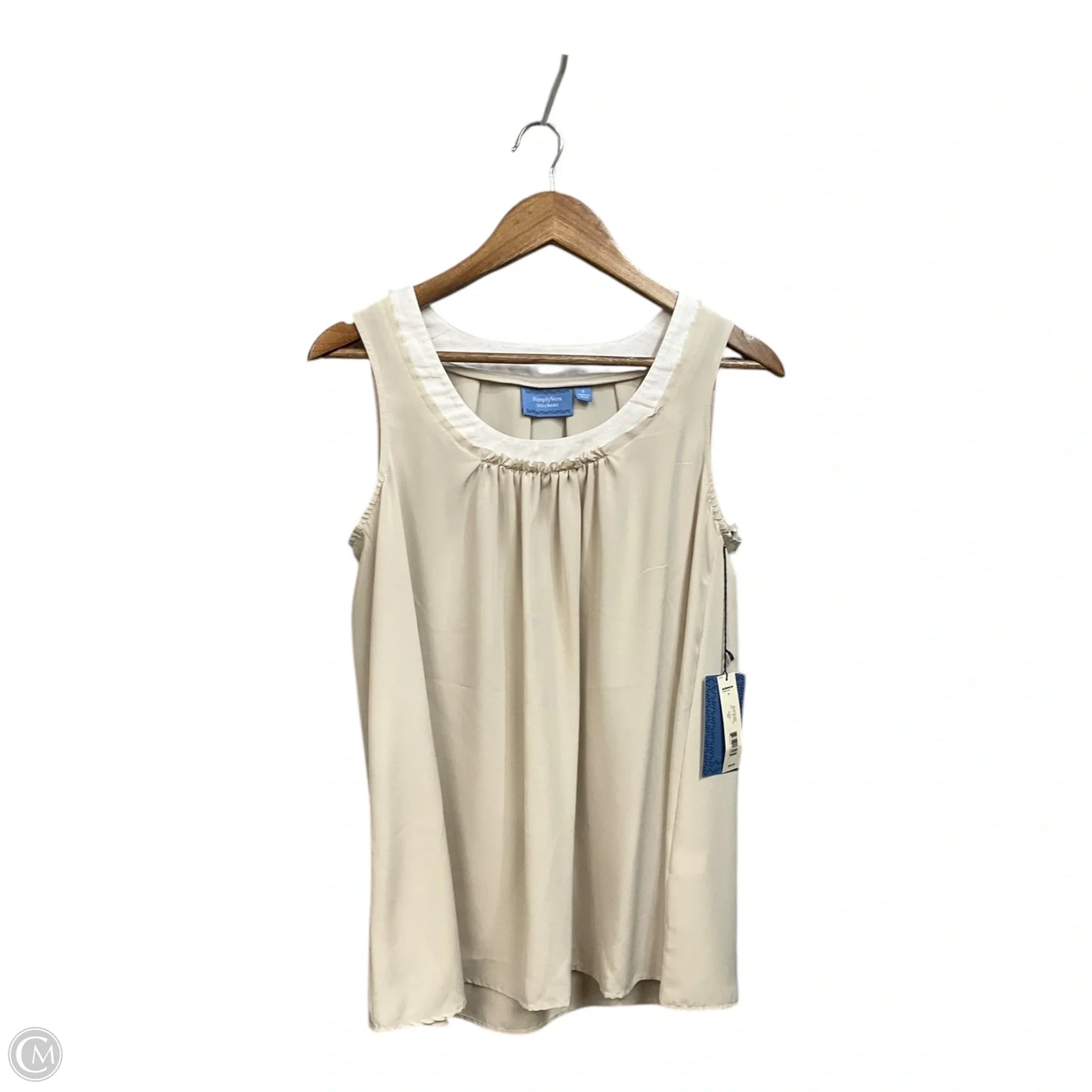 Top Sleeveless By Simply Vera In Tan, Size: S