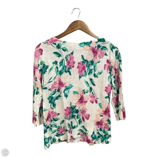 Top Long Sleeve By J. Jill In Floral Print, Size: S