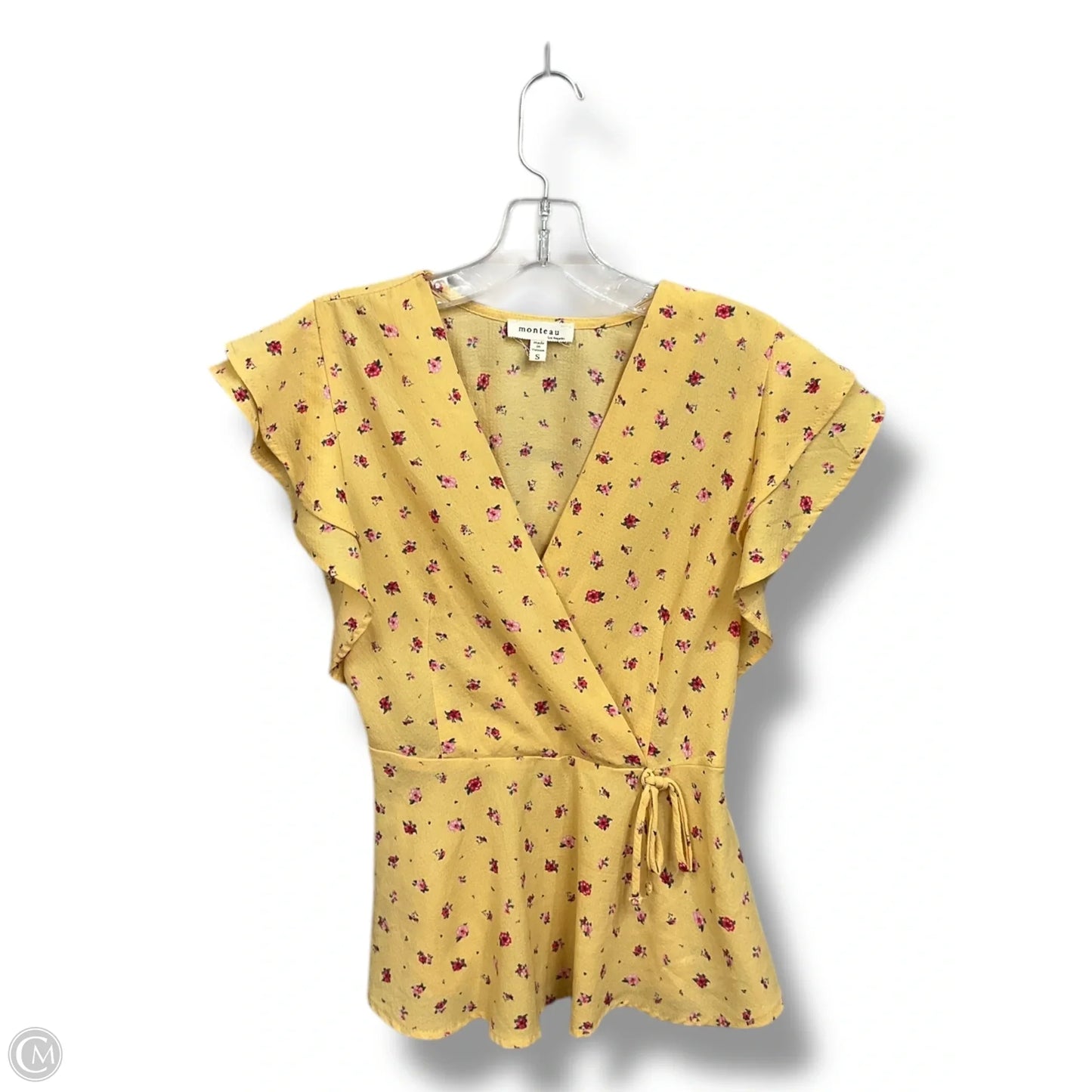 Top Short Sleeve By Monteau In Yellow, Size: S