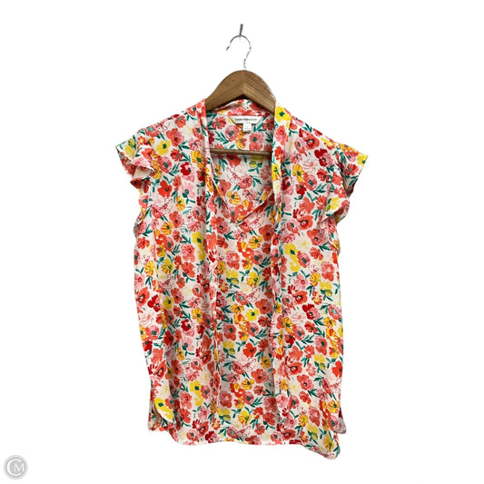 Top Sleeveless By Counterparts In Floral Print, Size: L