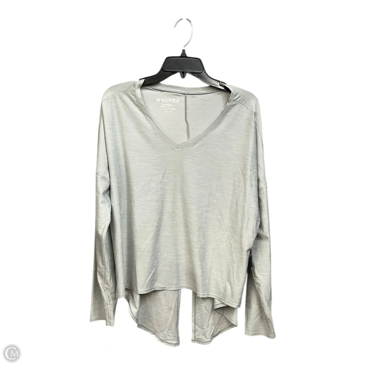 Athletic Top Long Sleeve Collar By Clothes Mentor In Grey, Size: Xl