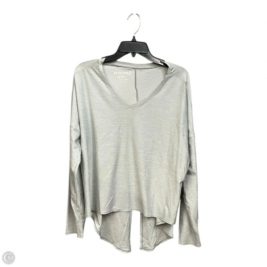 Athletic Top Long Sleeve Collar By Clothes Mentor In Grey, Size: Xl