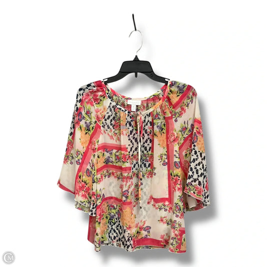 Top Short Sleeve By Charter Club In Multi-colored, Size: Mp