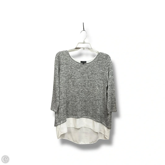 Top 3/4 Sleeve By Limited In Grey, Size: M