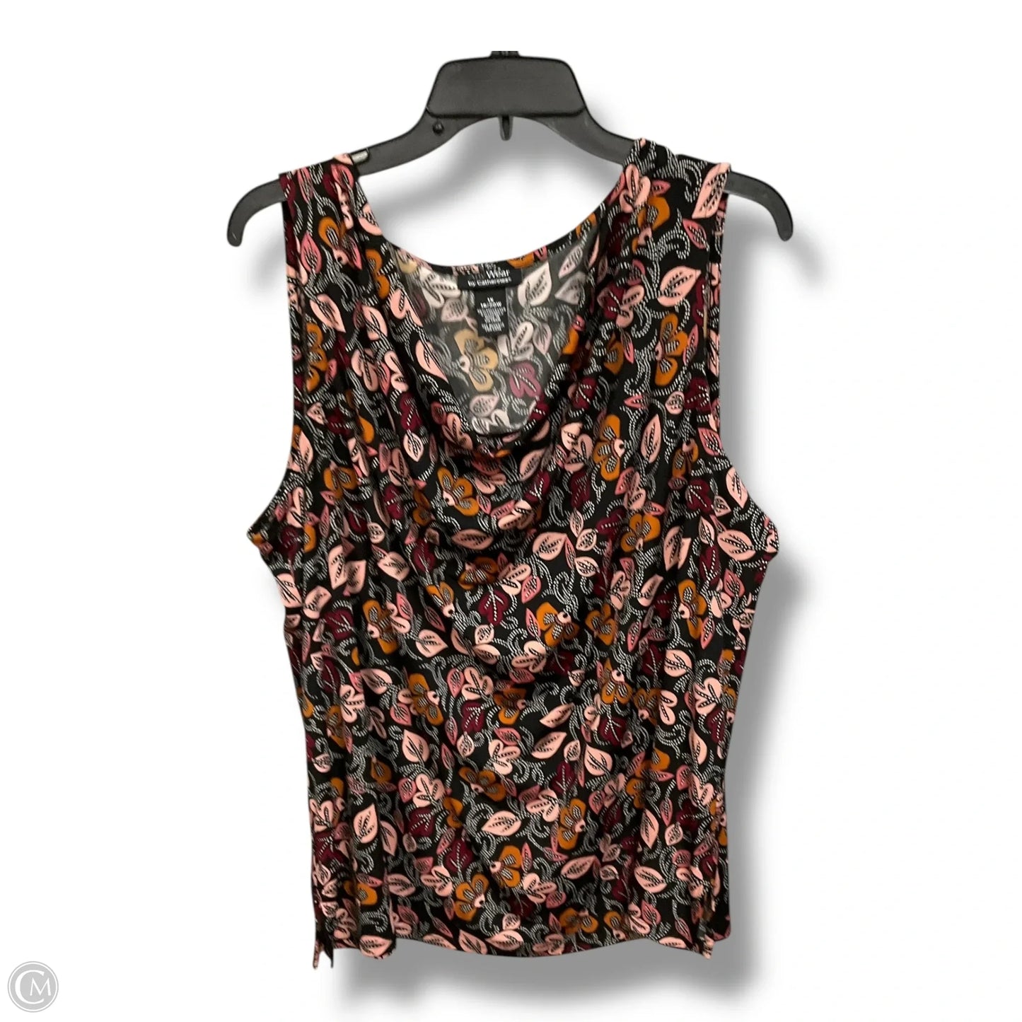 Top Sleeveless By Catherines In Black & Pink, Size: 1x