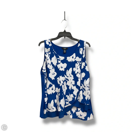 Top Sleeveless By Alfani In Blue & White, Size: Lp