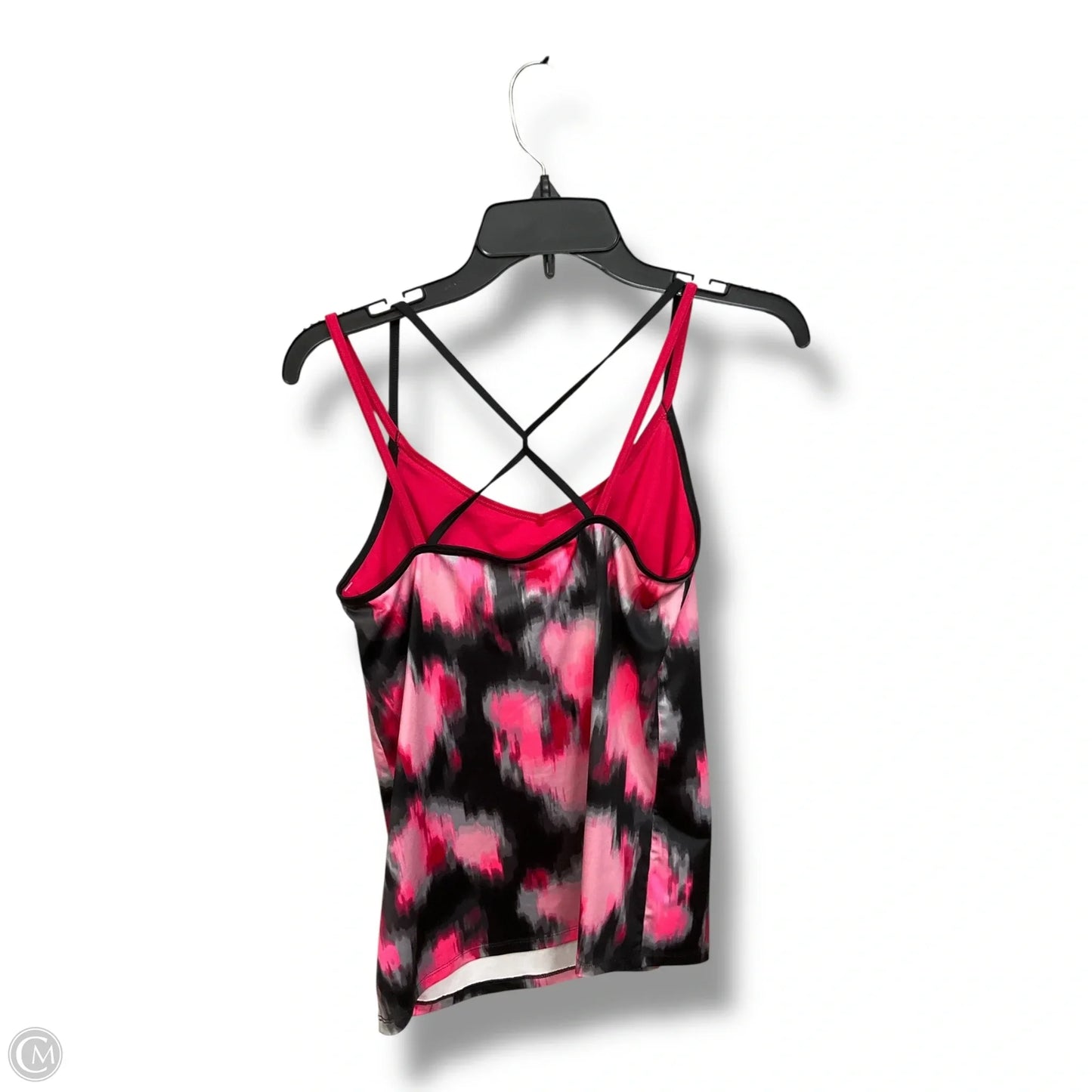 Athletic Tank Top By Champion In Black & Pink, Size: L