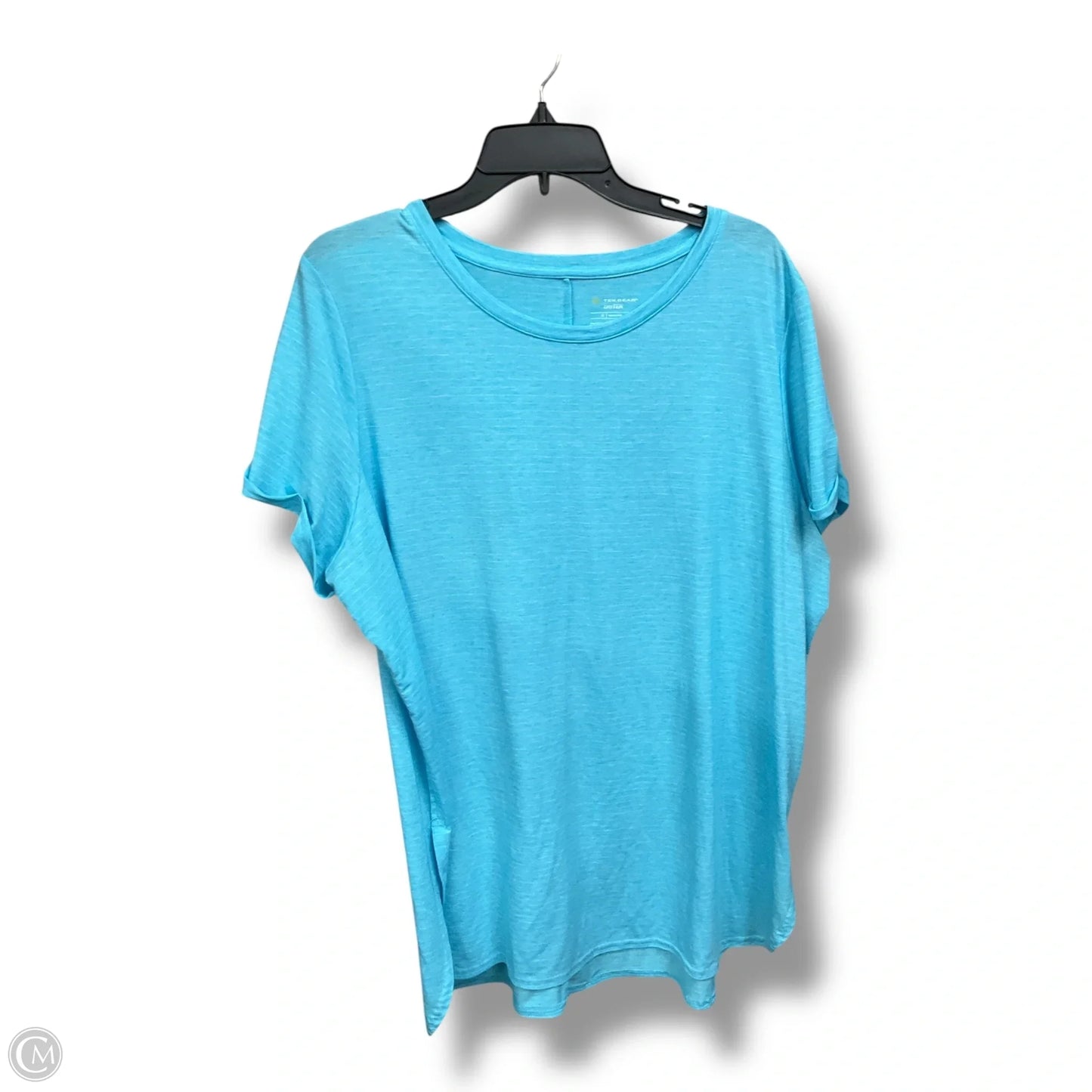 Athletic Top Short Sleeve By Tek Gear In Blue, Size: 1x