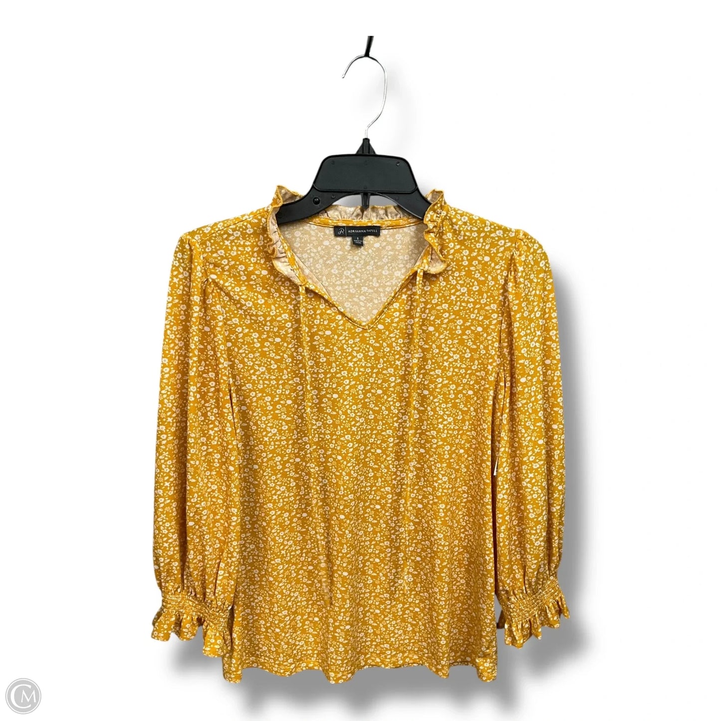 Top Long Sleeve By Adrianna Papell In Yellow, Size: S