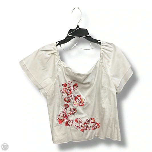Top Short Sleeve By Apt 9 In Floral Print, Size: Xl