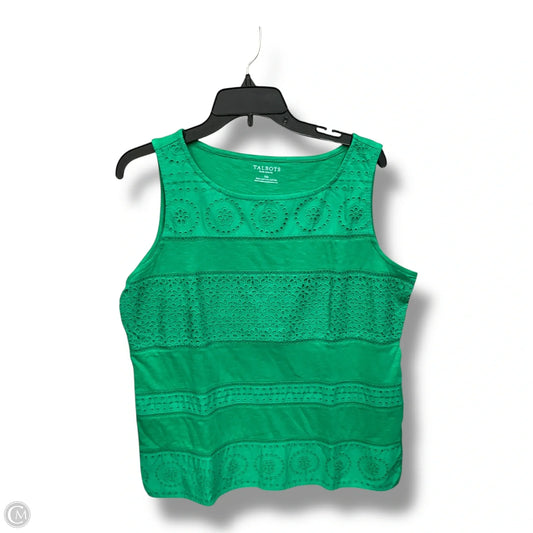 Top Sleeveless By Talbots In Green, Size: 1x