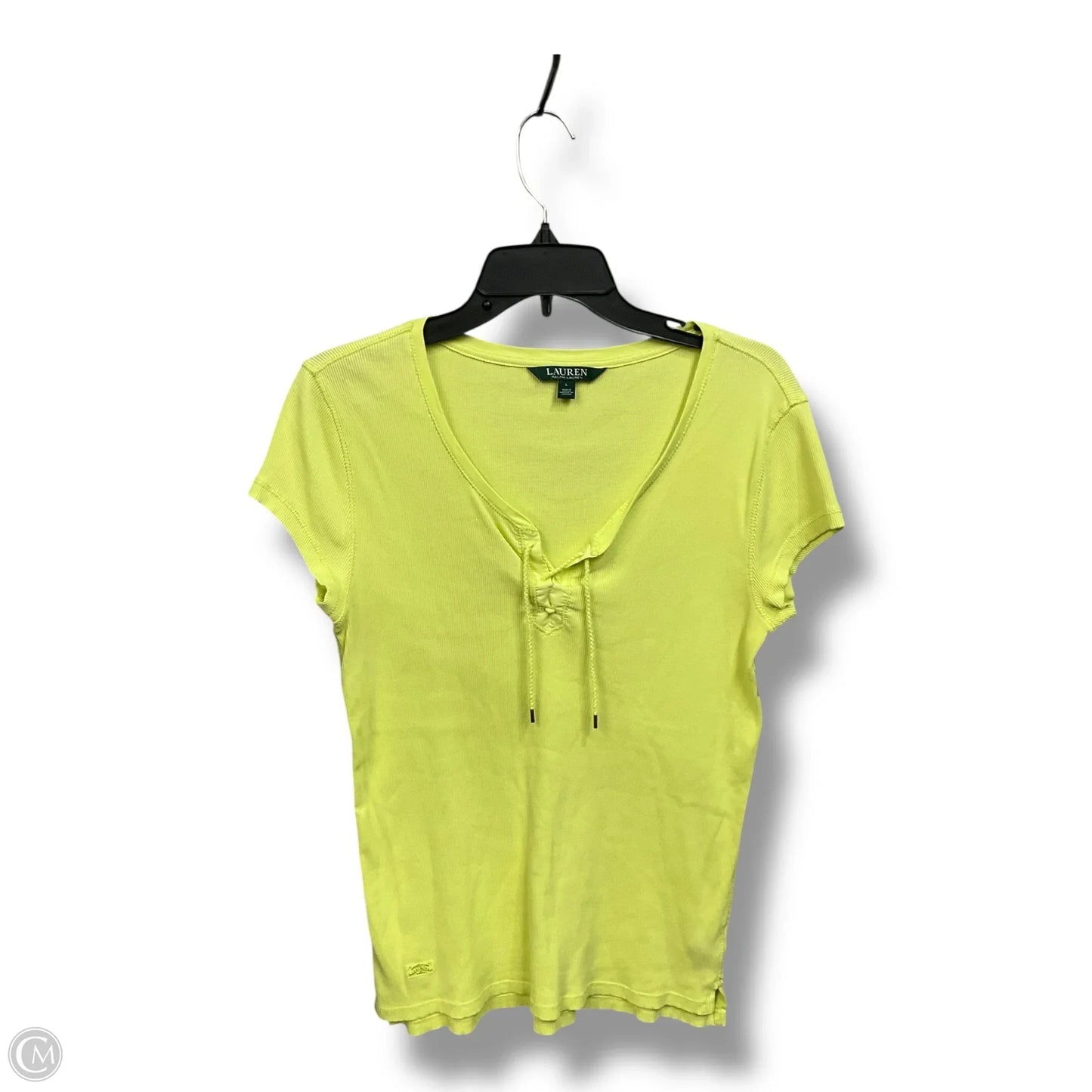 Top Short Sleeve By Ralph Lauren In Yellow, Size: L